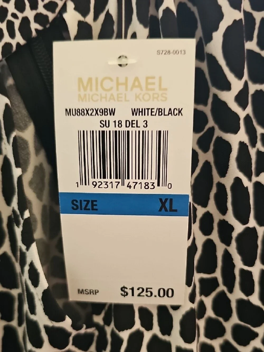 Michael Kors Black and White Tiered Midi Dress